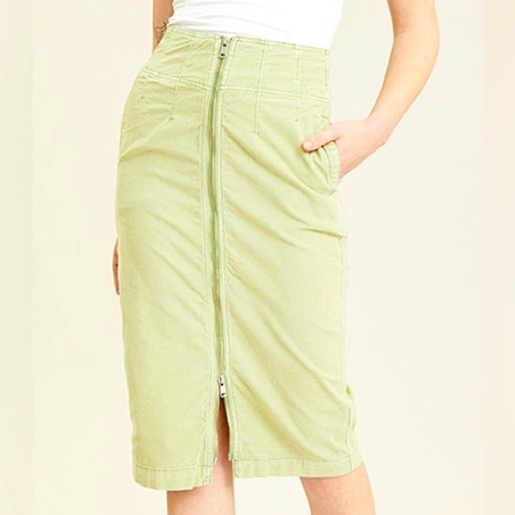 Free People I Want It All Corduroy Midi Pencil Skirt - Picture 8 of 8